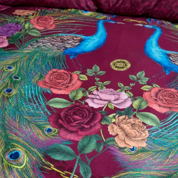 Matthew Williamson Xanadu Peacock 200 Thread Count 100% Cotton Duvet Cover & Pillowcase Set 3