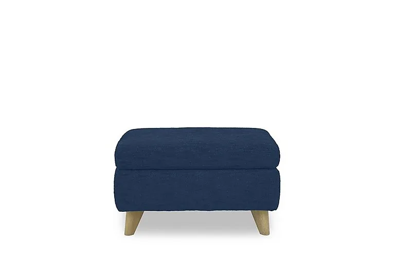 Malmo Fabric Coffee Table Storage Footstool - R330 Steel Blue