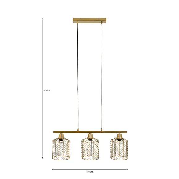 Siena 3 Light Diner Ceiling Light 6