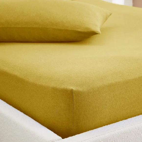 Elements 100% Cotton Jersey Plain Fitted Sheet 1