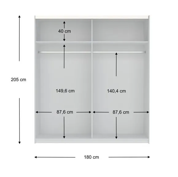 Norland 180cm Sliding Double Wardrobe 5