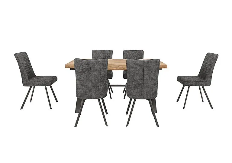 Earth Small Dining Table and 6 Chairs - Graphite