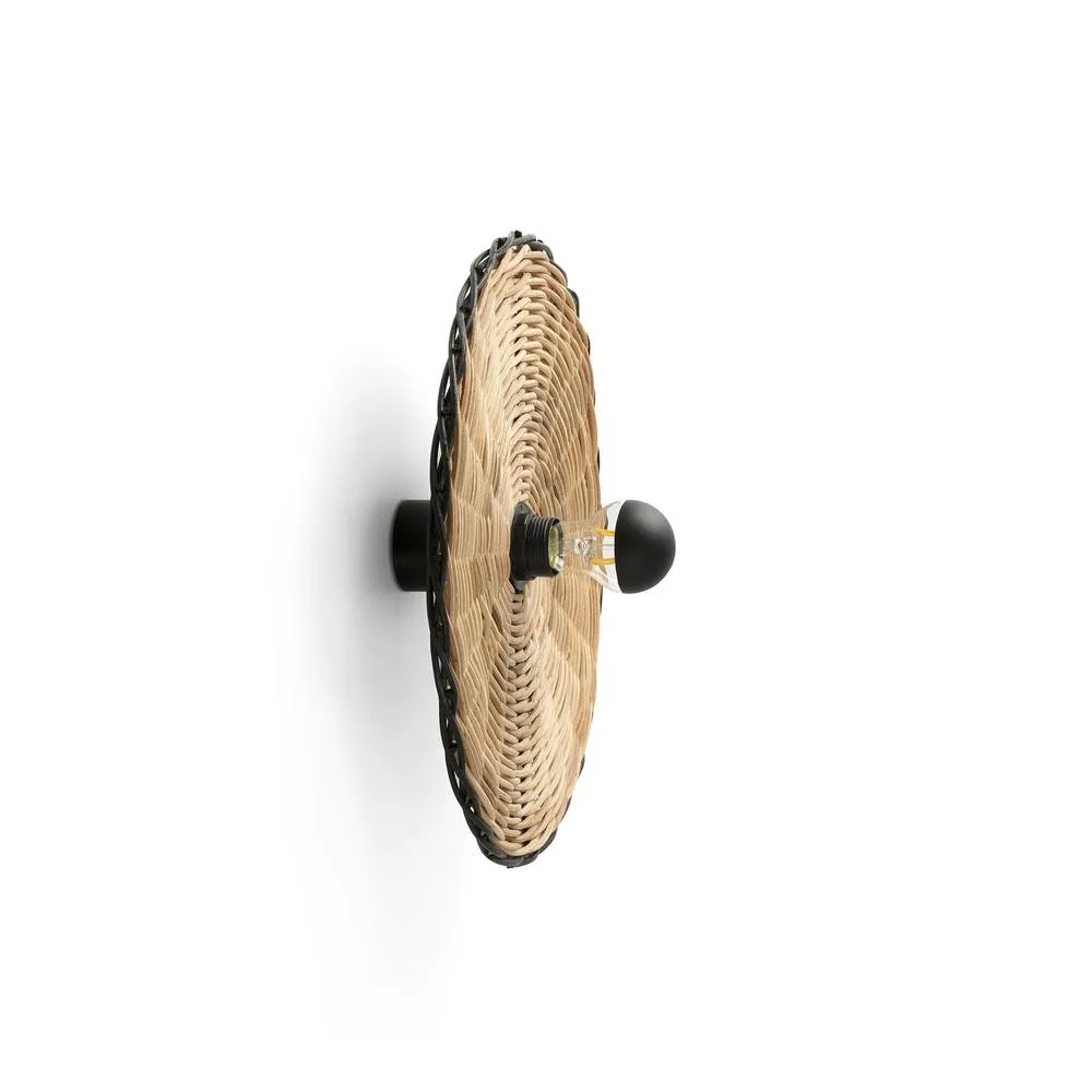 Netlighting Costas 400 H70 Black Rattan Wall Ceiling Lamp