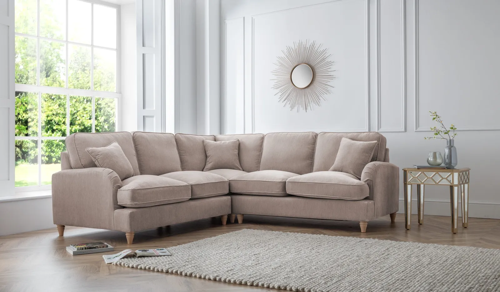 The Great Sofa Company Orla 2 Corner 2 Manhattan Ice (no cutout) in Taupe 1