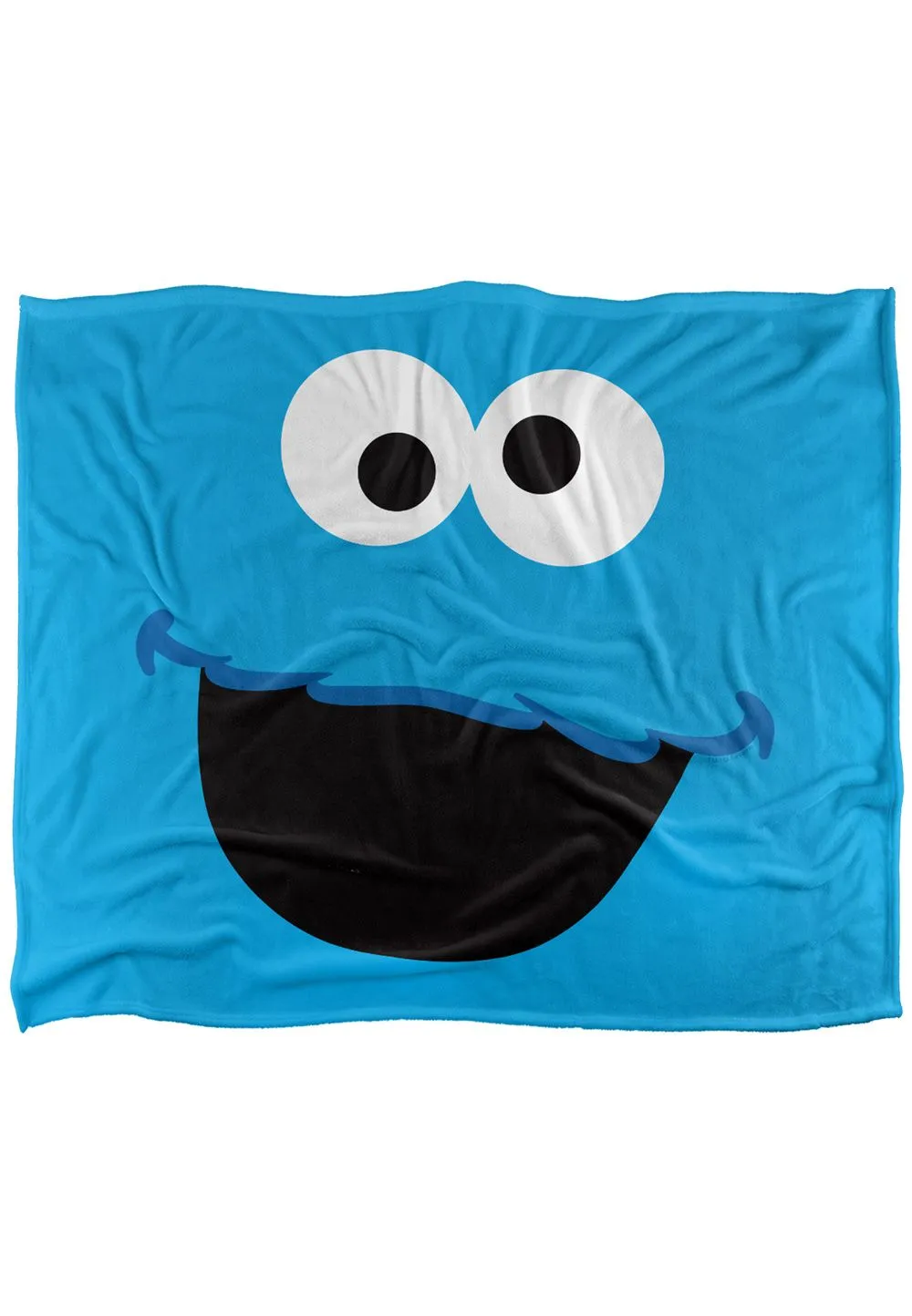 Sesame Street Cookie Monster Face Silky Touch Super Soft Throw Blanket 152 X 127 cm in White