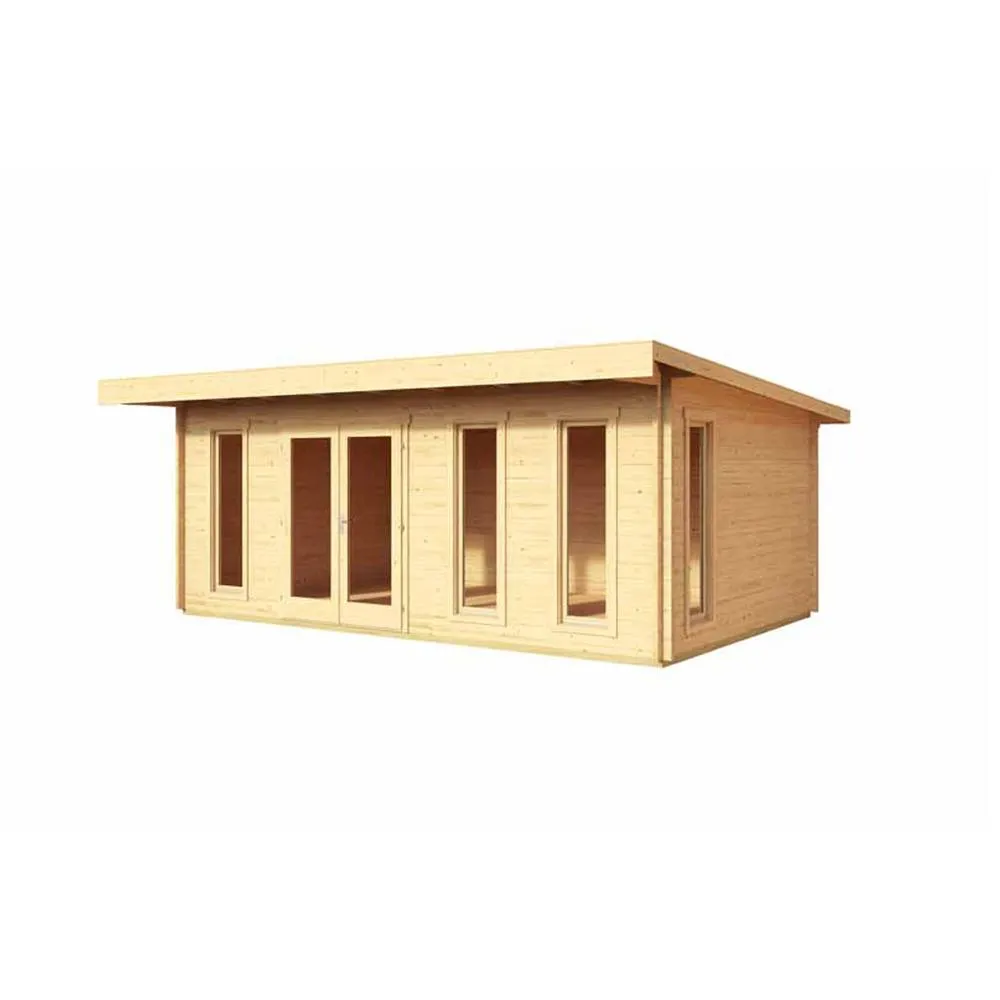 Lasita Maja Ltd Barbados 6-Log Cabin, Home Office - L628.8xW468.8xH233.7 cm in Brown 2