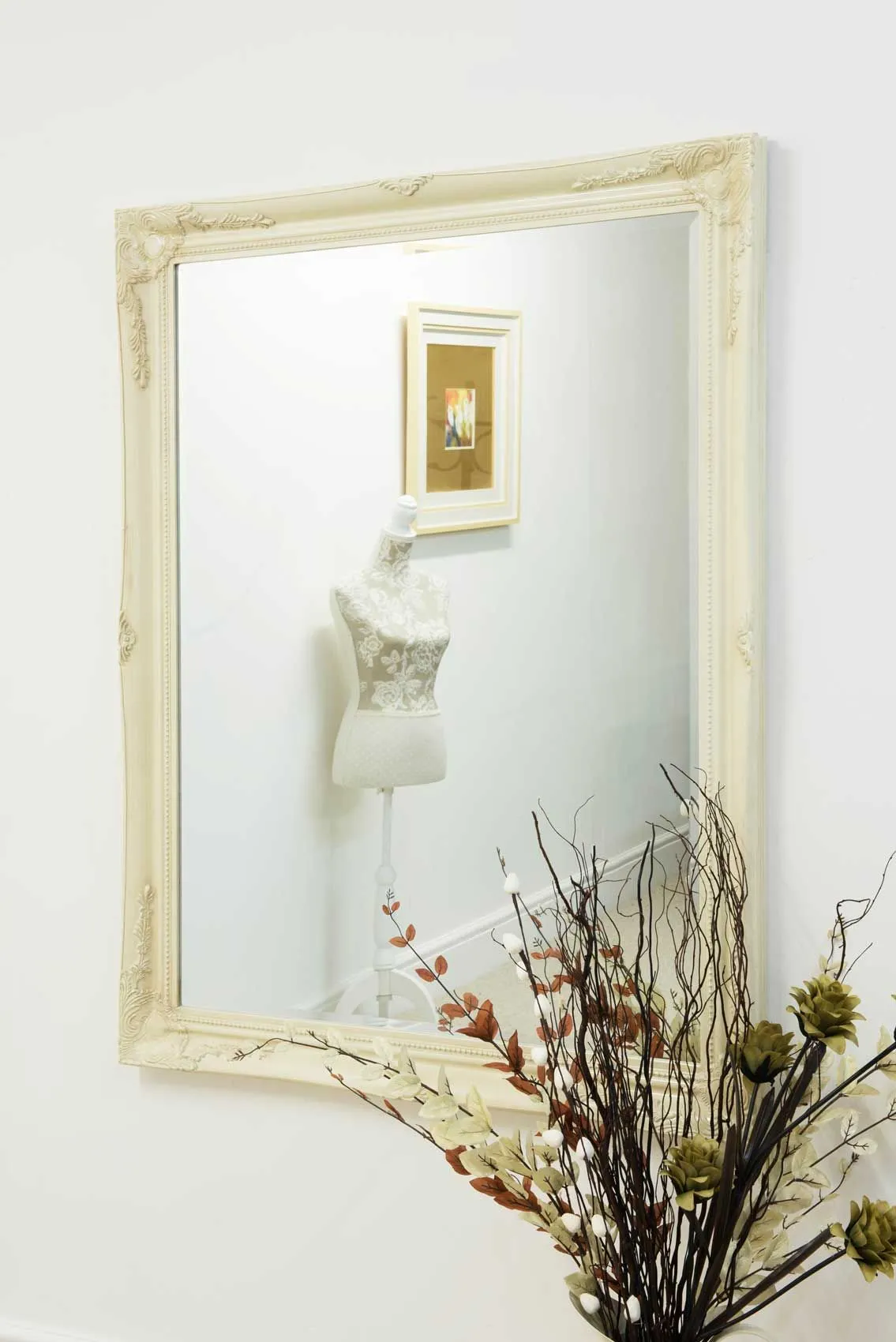 MirrorOutlet Buxton Ivory Large Leaner Mirror 140 x 109 CM in Beige 3