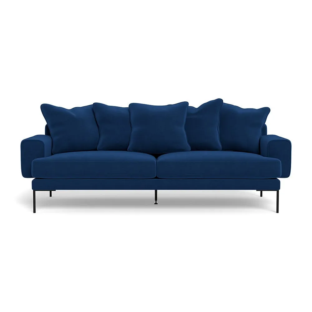 Heal's Torrington 4 Seater Sofa Velvet Petrol Black Feet 1