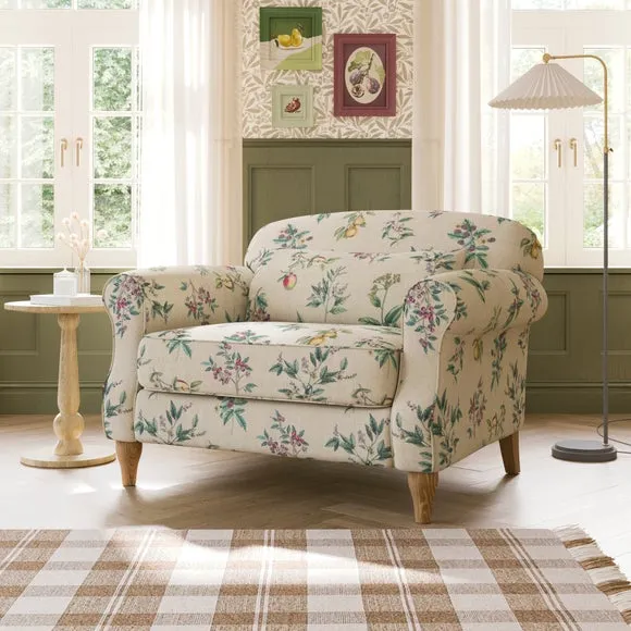 Millie Botanical Orchard Print Snuggle Chair