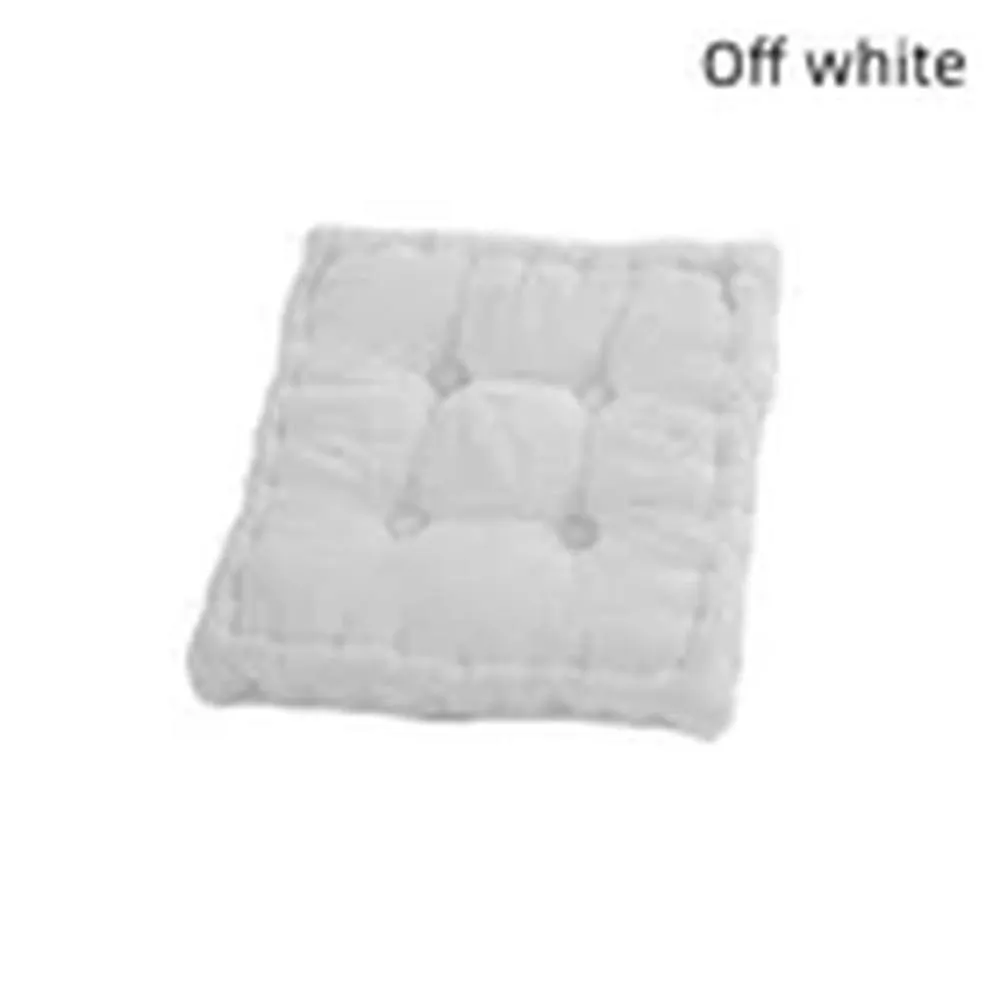 Havendro Off White Chair Booster Pad Cotton Thick Firm Seat Cushion in Off-White