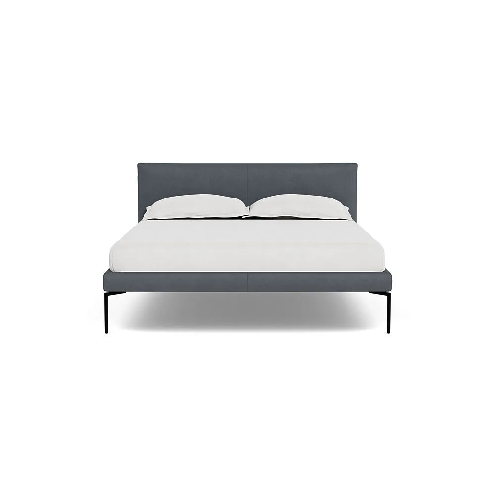 Heal's Matera Bed Double Siena Cotton Shale Grey Black Feet