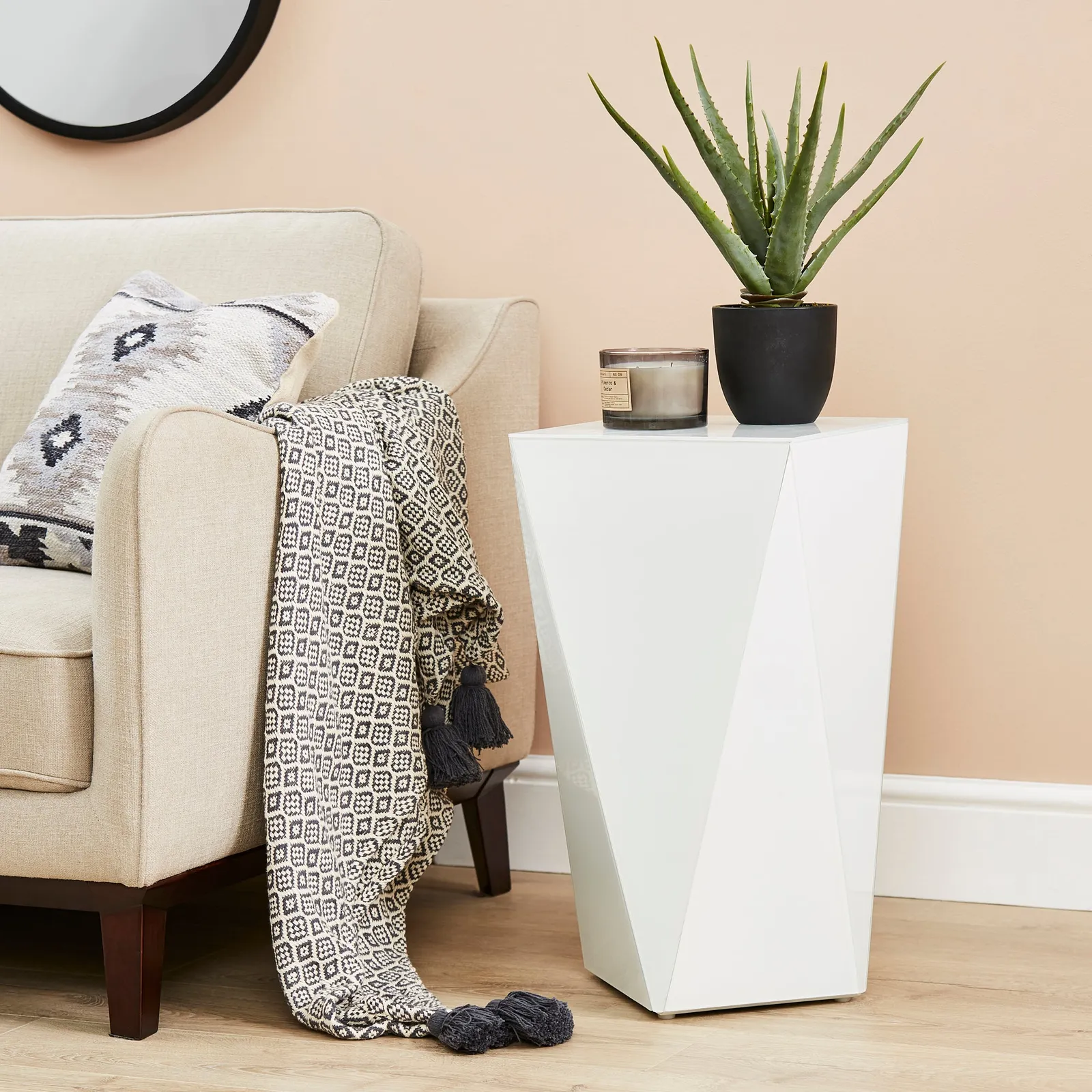 Mia White Side Table White