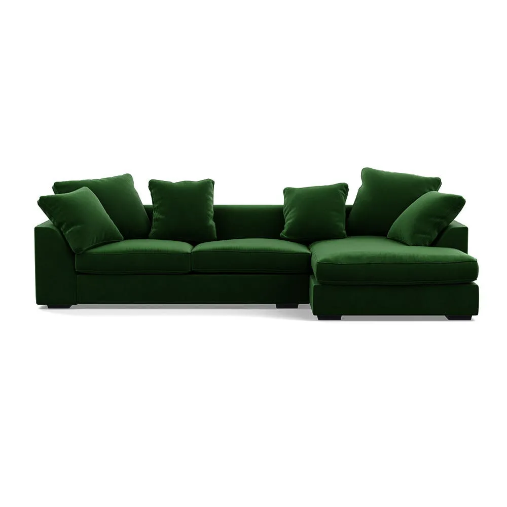 Heal's Cumulus RHF Corner Sofa Smart Velvet Forest Black Feet 1