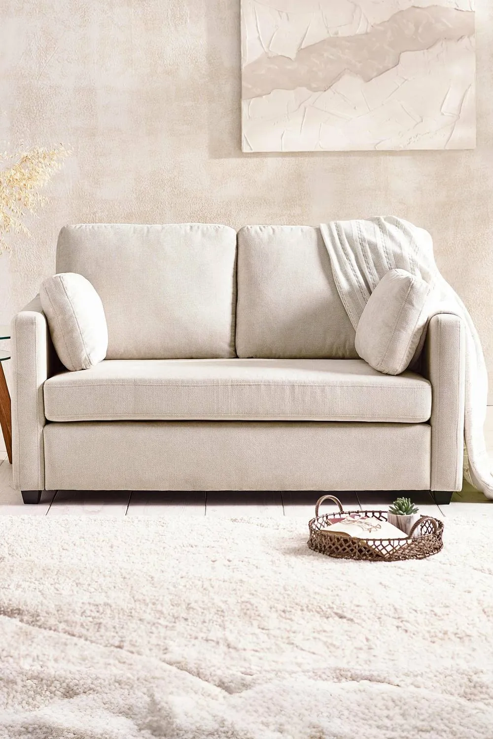 Julian Bowen Ottilie Upholstered 2 Seater Sofa in Natural 2