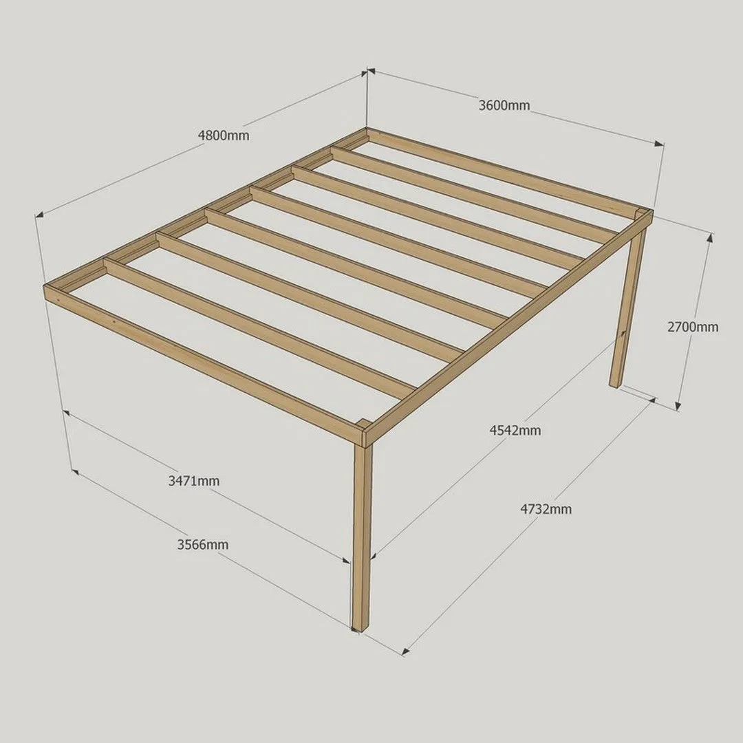 Rutland County Garden Furniture Ltd Wall Mounted Box Pergola - Wood - L360 x W480 x H270 cm - Rustic Brown in Light Green 3