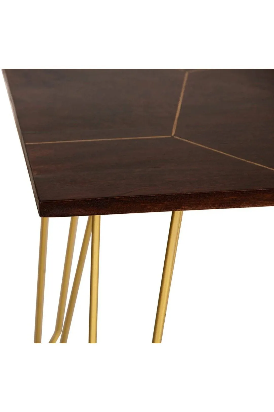 IH Design Rectangular 6 Seater Dining Table Deiondre Dark Mango in Brown 5