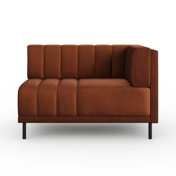 Amali Corner Dining Bench, Matte Plush Velvet 5