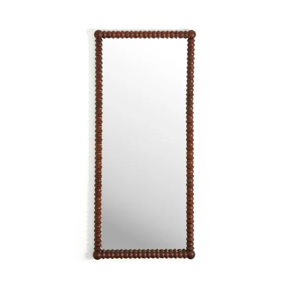 Turned Mango Wood Rectangle Full Length Wall Mirror 3