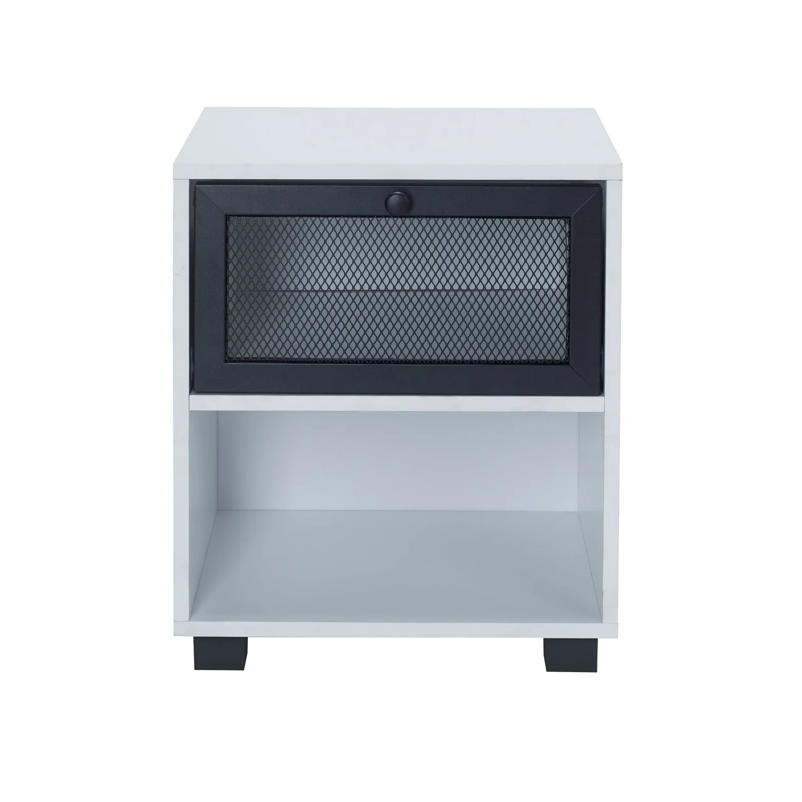 Black Metal Bedside Cabinet Black