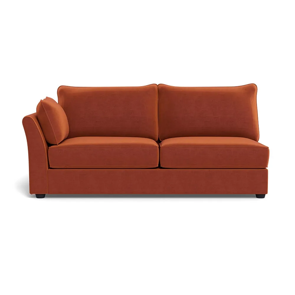 Heal's Tailor Large Curved Corner Unit LHF Cotton Velvet Russet, Black Feet
