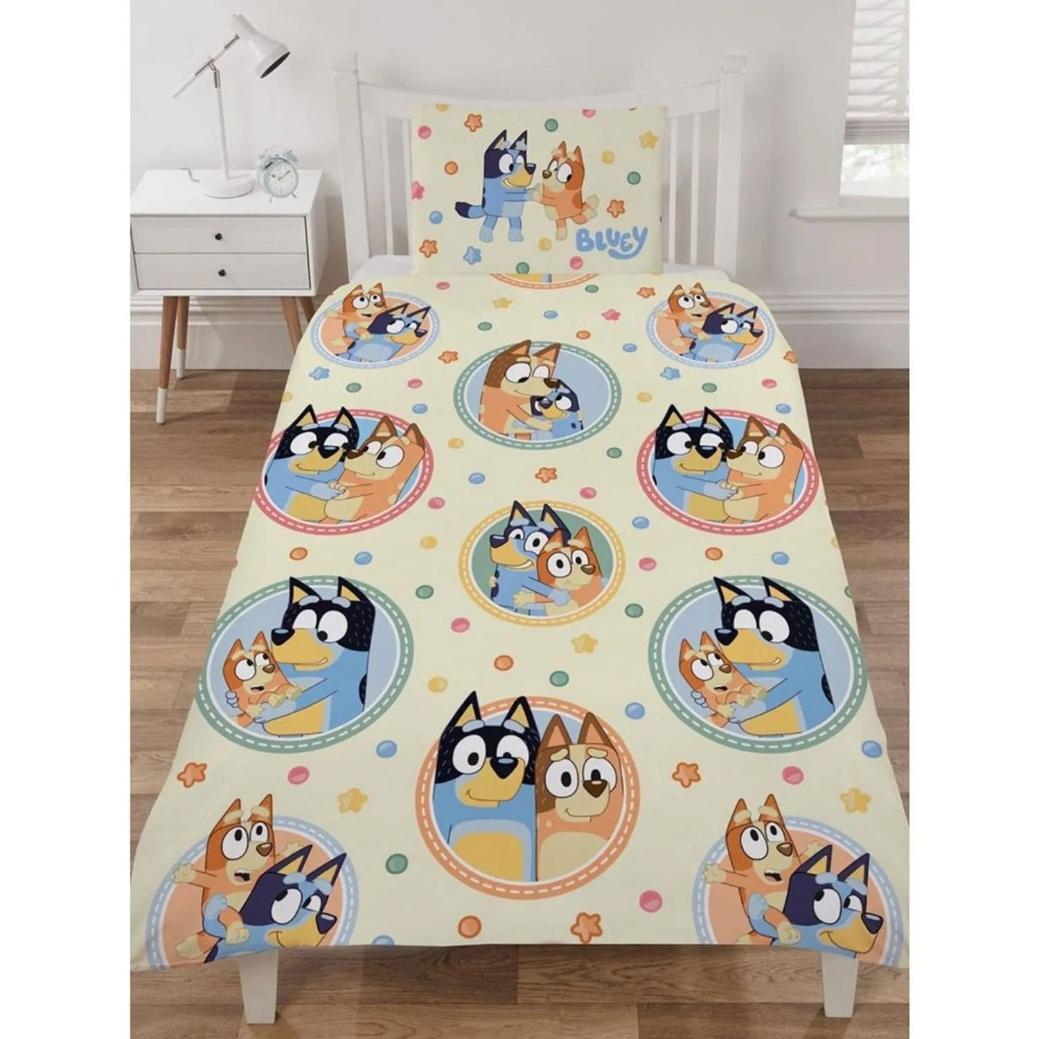 Bluey Happy Cotton Duvet Cover Set in Yellow