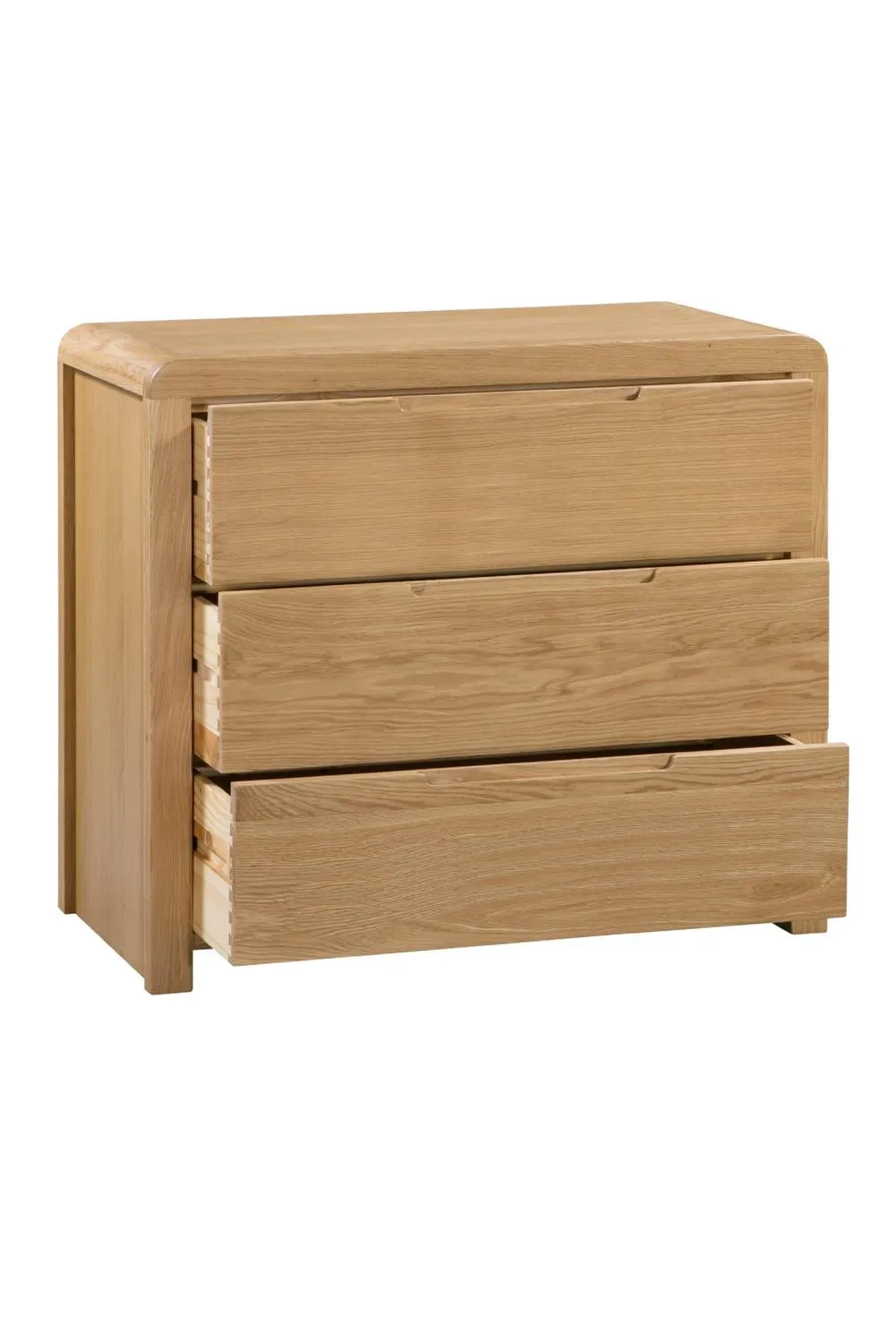 Julian Bowen Curve 3 Drawer Chest in Light Oak 4