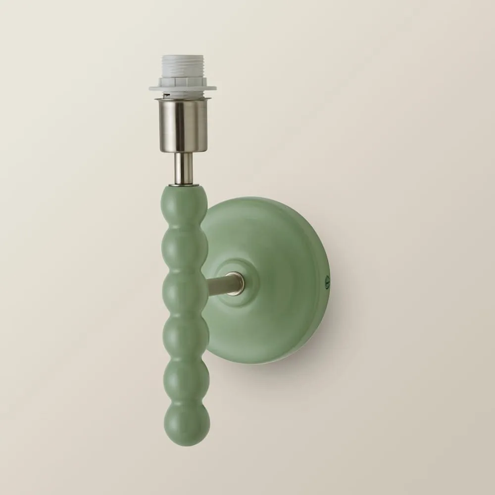 ValueLights Bobbins Pastel Bobble Style Wall Light Base in Pale Green 2