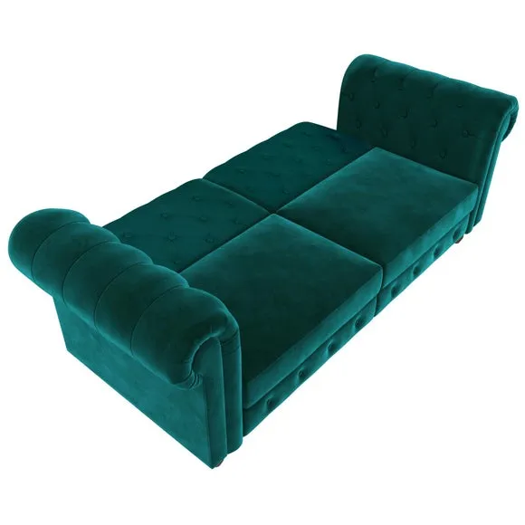Felix Velvet Chesterfield Double Sofa Bed 4
