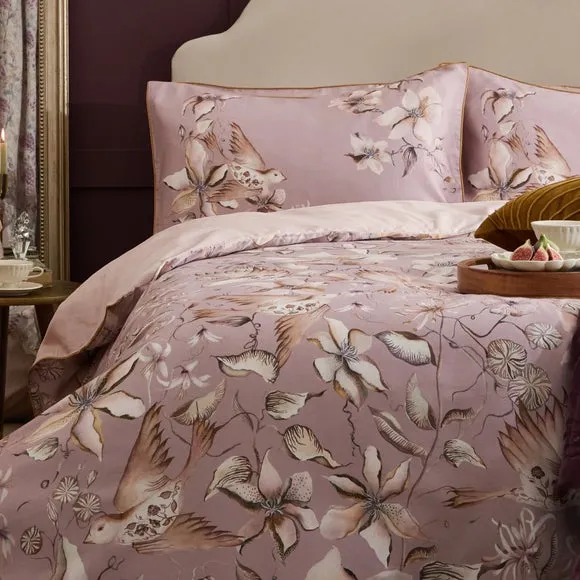 Floella Viola 100% Cotton Duvet Cover and Pillowcase Set 2