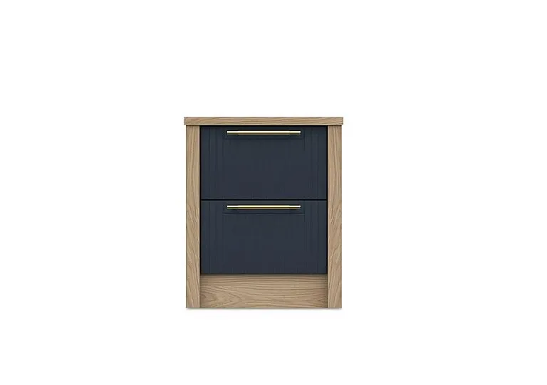 Chelsea 2 Drawer Bedside Cabinet with Gold Handles - Royal Blue