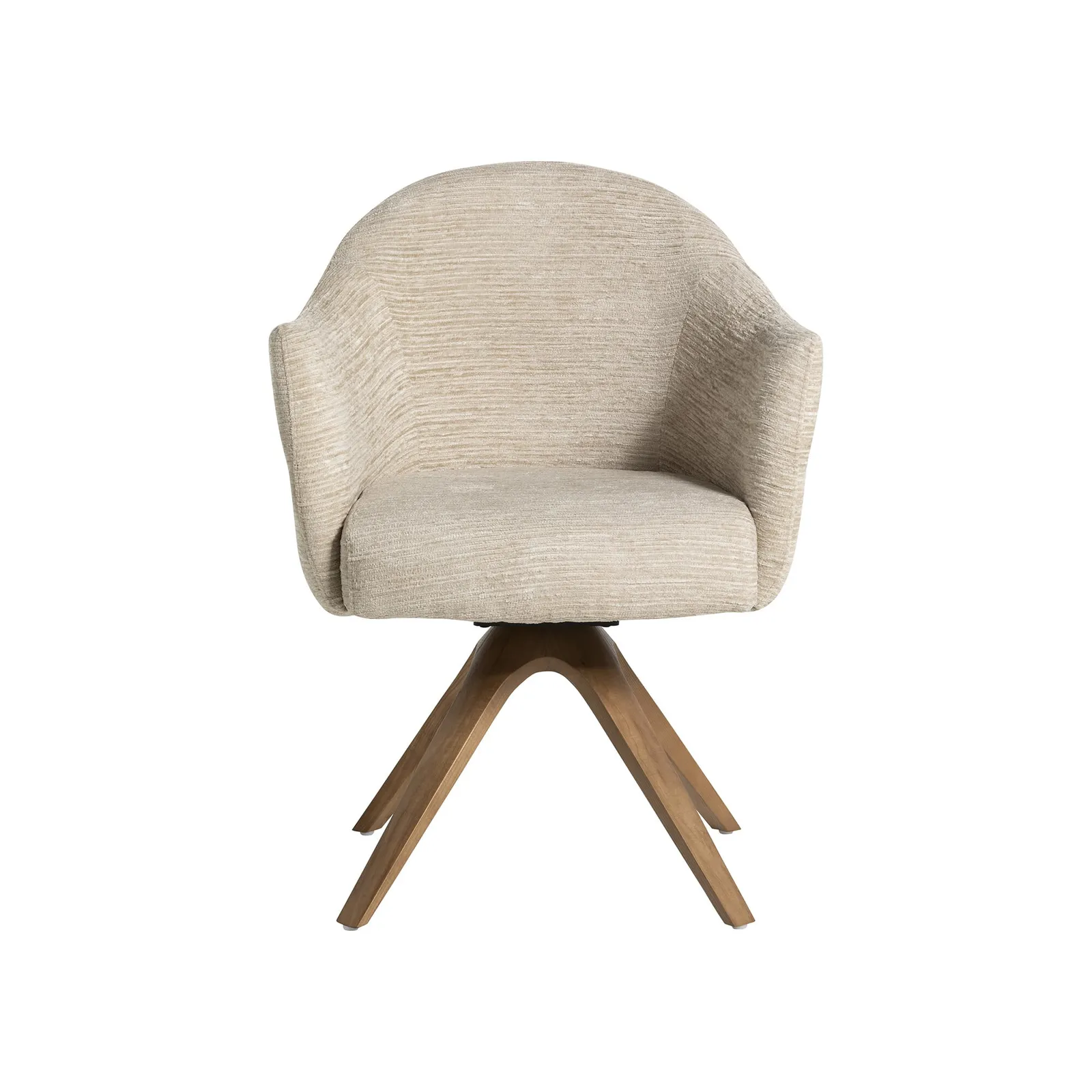 Fitzgerald Swivel Dining Chair With Arms, Neutral Fabric | Barker & Stonehouse 4