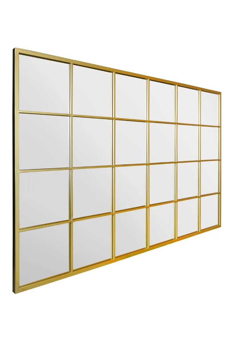 MirrorOutlet Gold Modern Window Garden Wall Mirror 69" X 43" (174CM X 110CM) 5