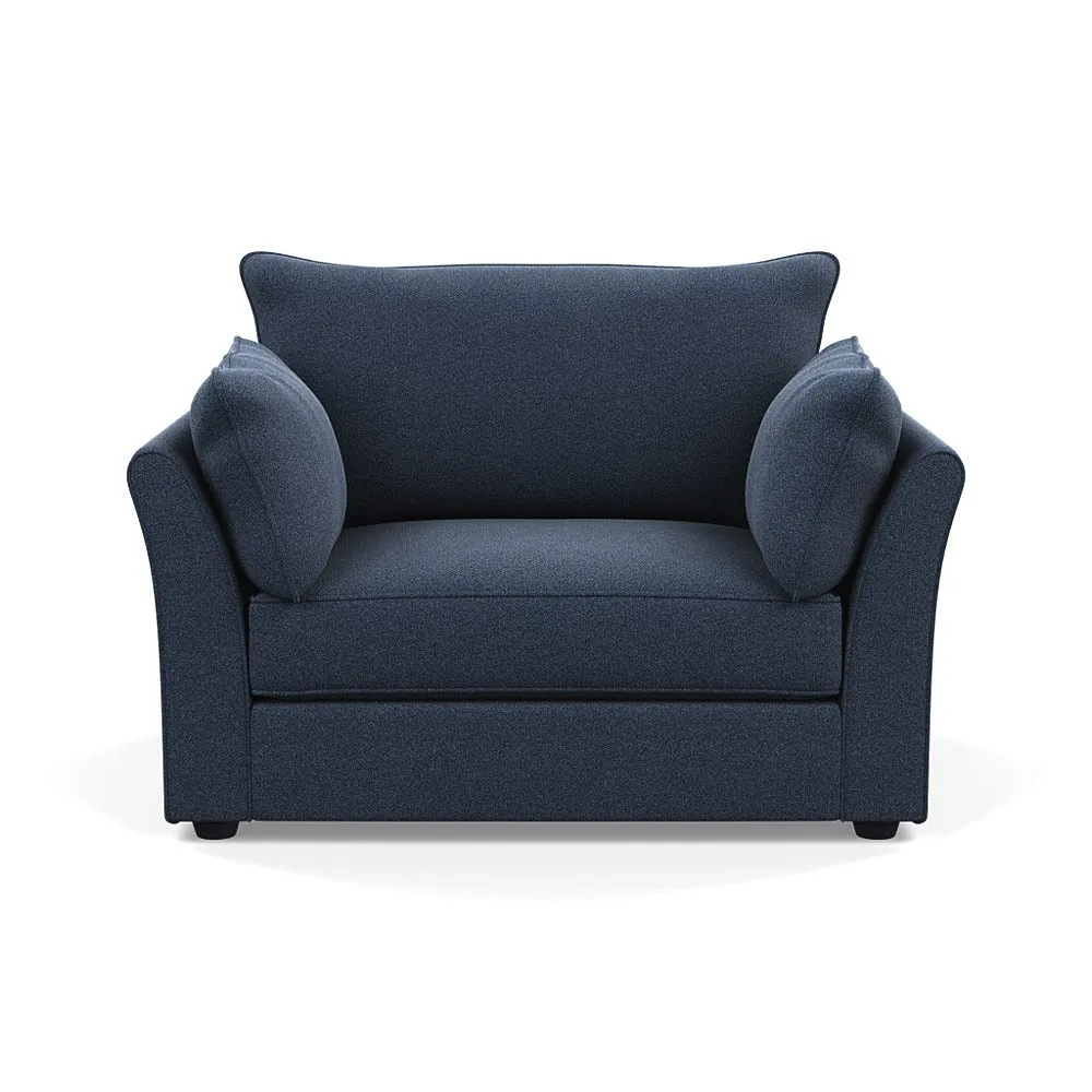 Heal's Tailor Loveseat Boucle Indigo Black Beech Feet