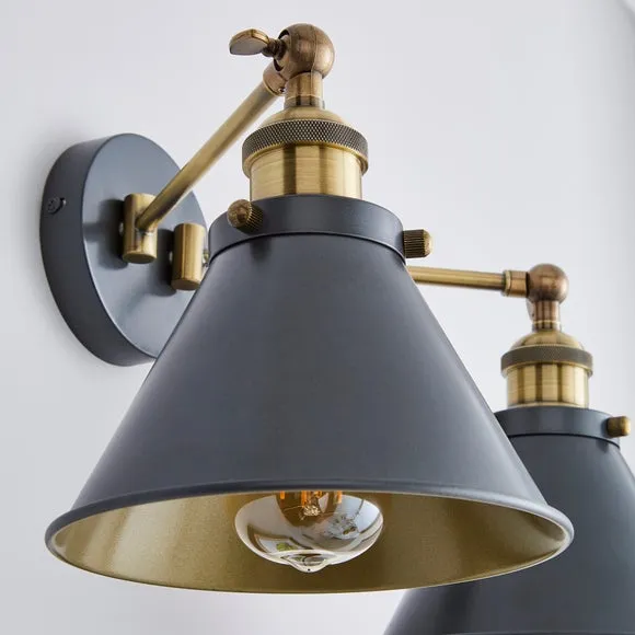 Logan Dual Wall Light Grey 3