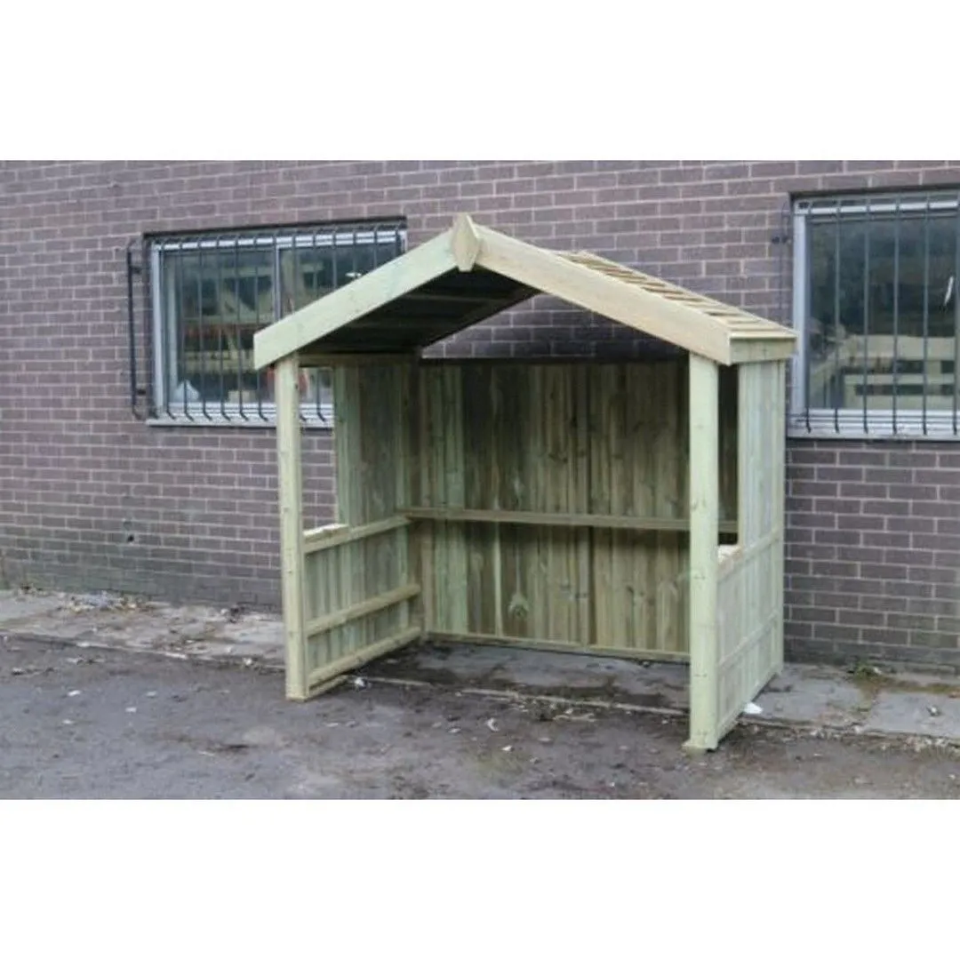 Churnet Valley Garden Furniture Ltd XL Smoking Shelter with Apex Roof - Timber - Minimal Assembly Required in Brown 2