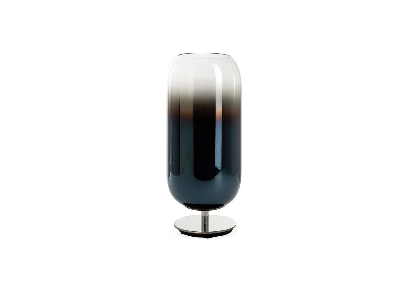 Artemide Gople Mini Table Lamp Blue & Chrome