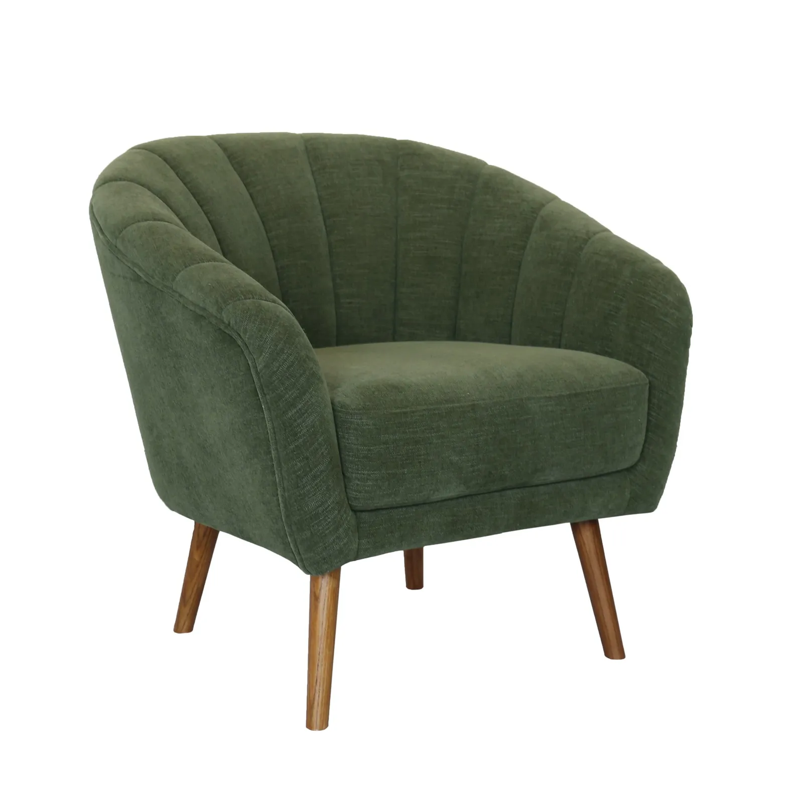 Romilly Chenille Armchair - Bottle Green Green