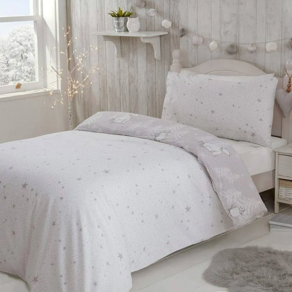 Smart Living Printed Polar Bear Penguins Duvet Cover With Pillowcases in Grey 2