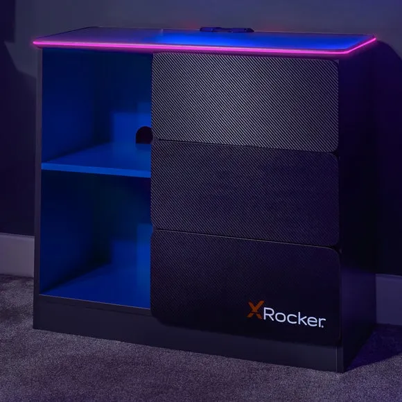 X Rocker Carbon Tek Chest of Drawers with Neo Fibre LED 5