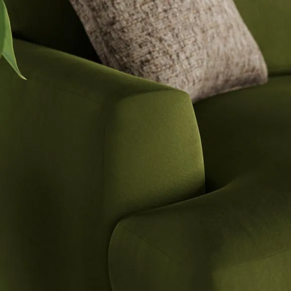 Lawson Matte Plush Velvet Corner Chaise Sofa 5