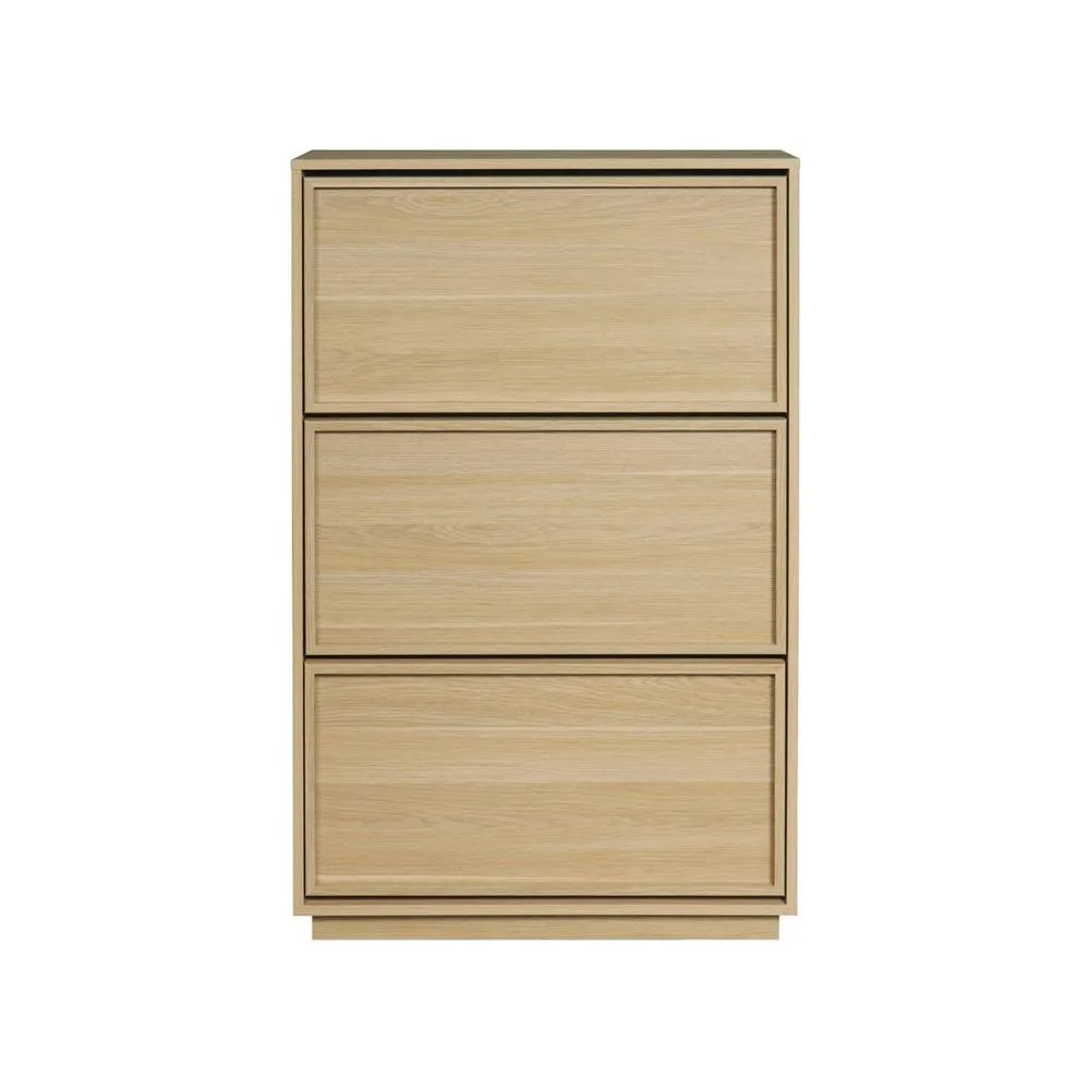 sweeek Shoe cabinet with 3 flip drawers wood decor in Beige 3