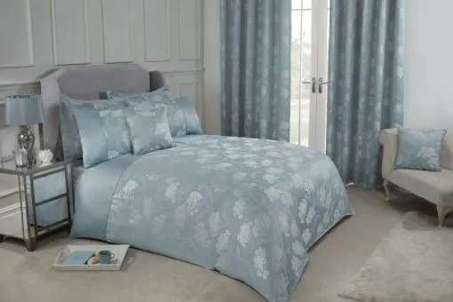 New Edge Blinds NewEdgeBlinds English Garden Duvet Set in Duck Egg, Double, Blue