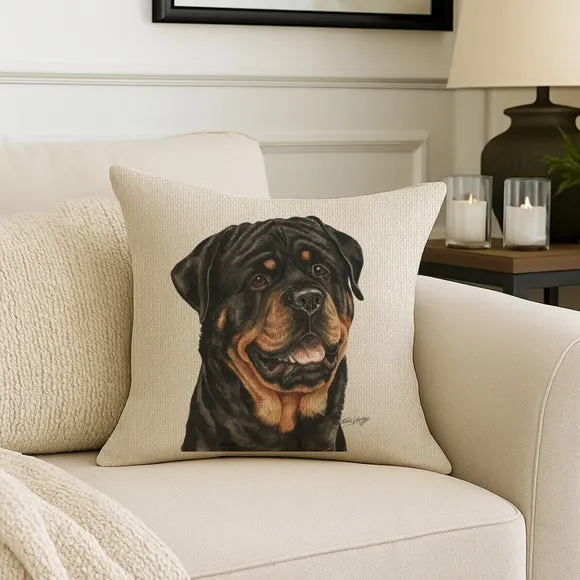 Christine Varley Rottweiler Square Cushion