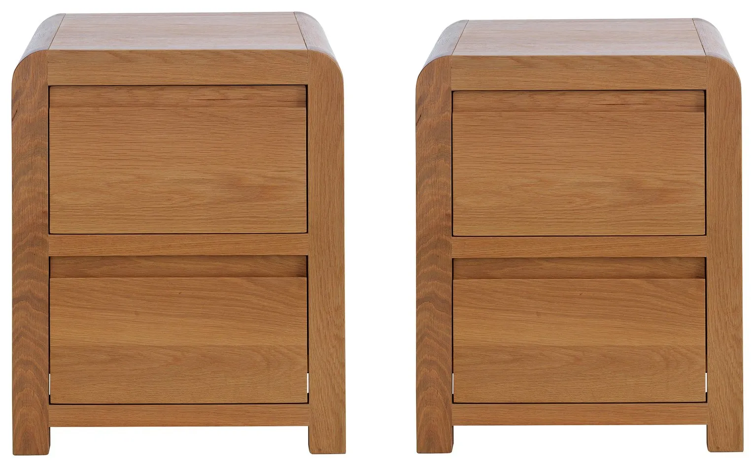 Habitat Novara 2 Bedside Tables Set - Oak & Oak Veneer