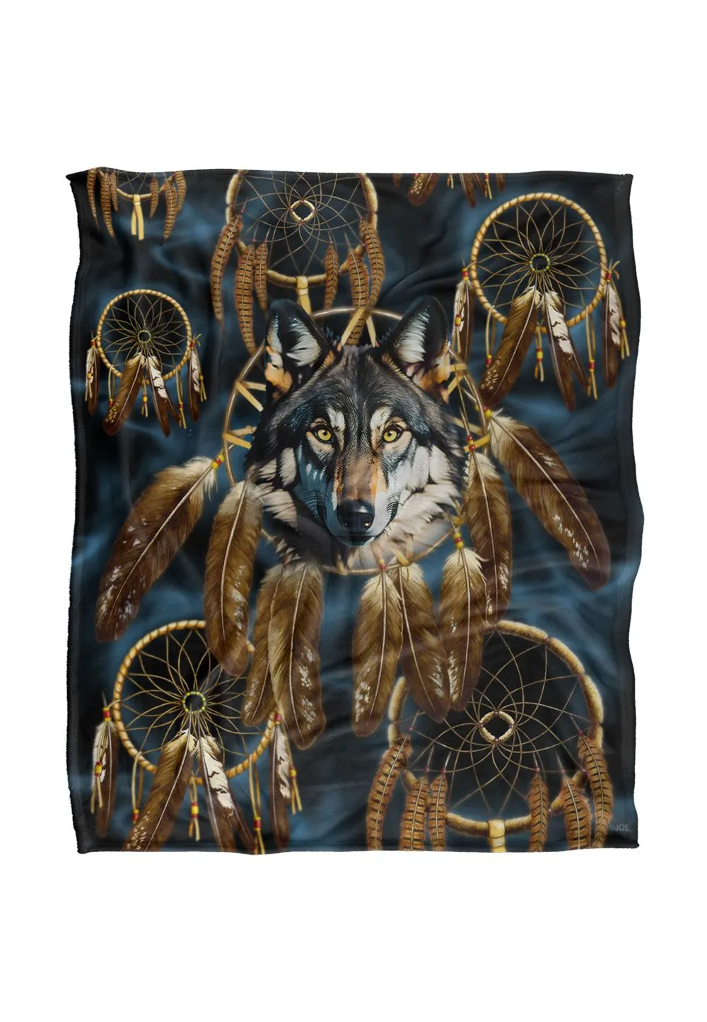 JQ Licensing Rs-Jp Dreamcatcher Wolf Silky Touch Super Soft Throw Blanket 152 X 127 cm in White