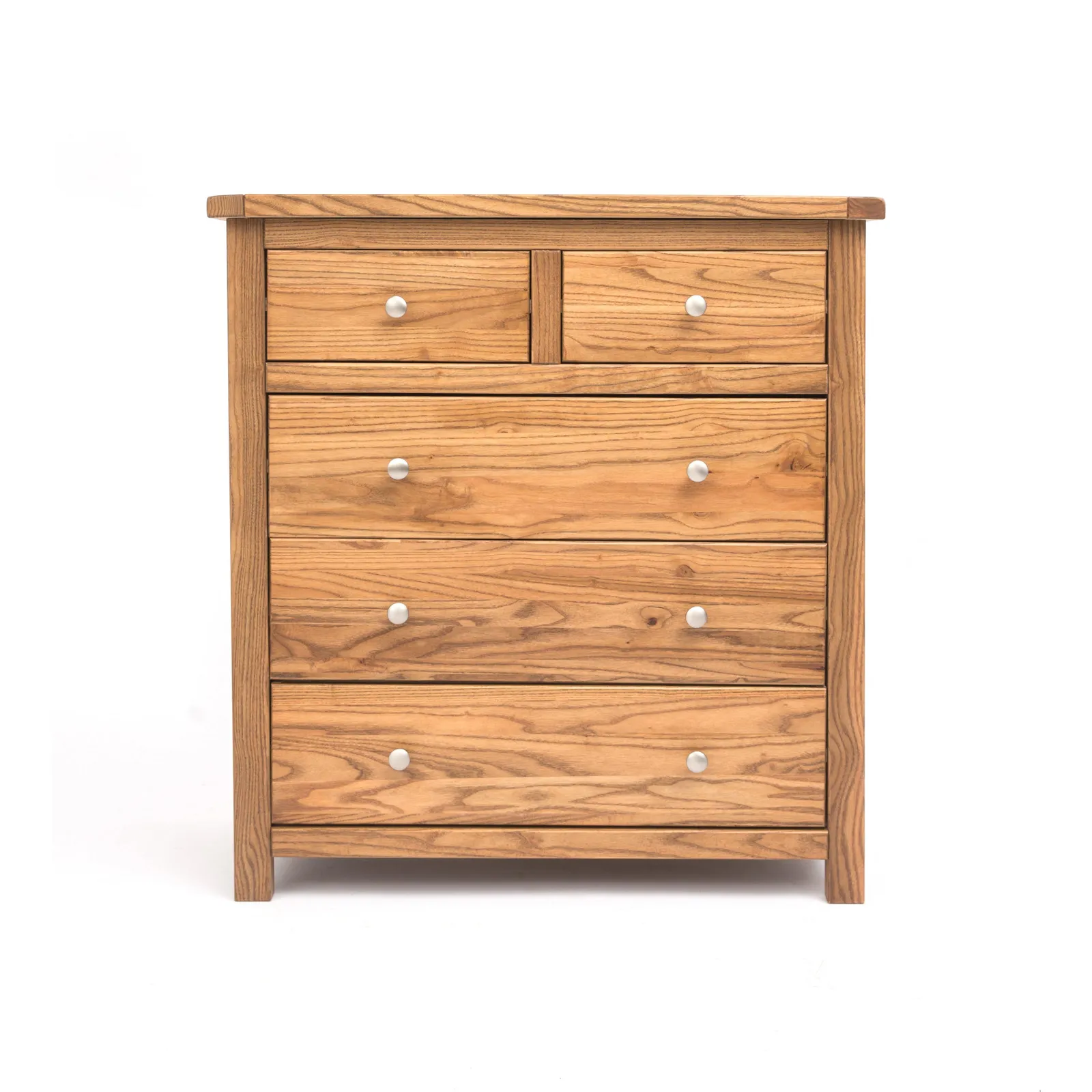 Cabinet Bits Trivento 5 Drawer Chest of Drawers Chrome Knob in Natural 2