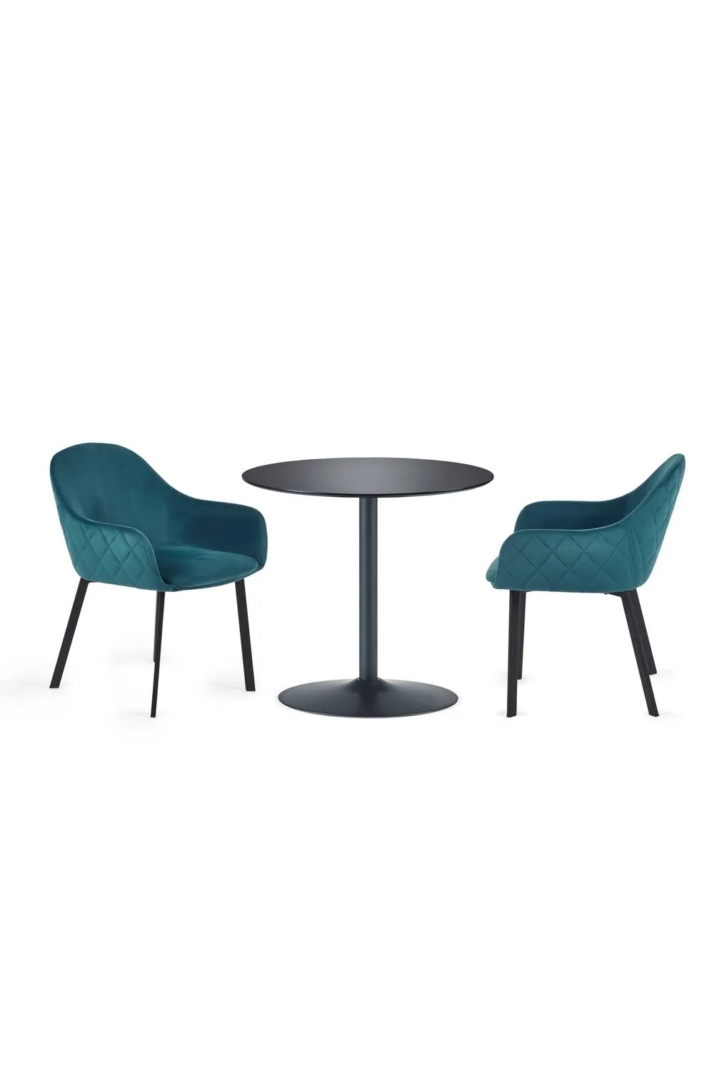Julian Bowen Nero Round Pedestal 4 Seater Dining Table in Black 4