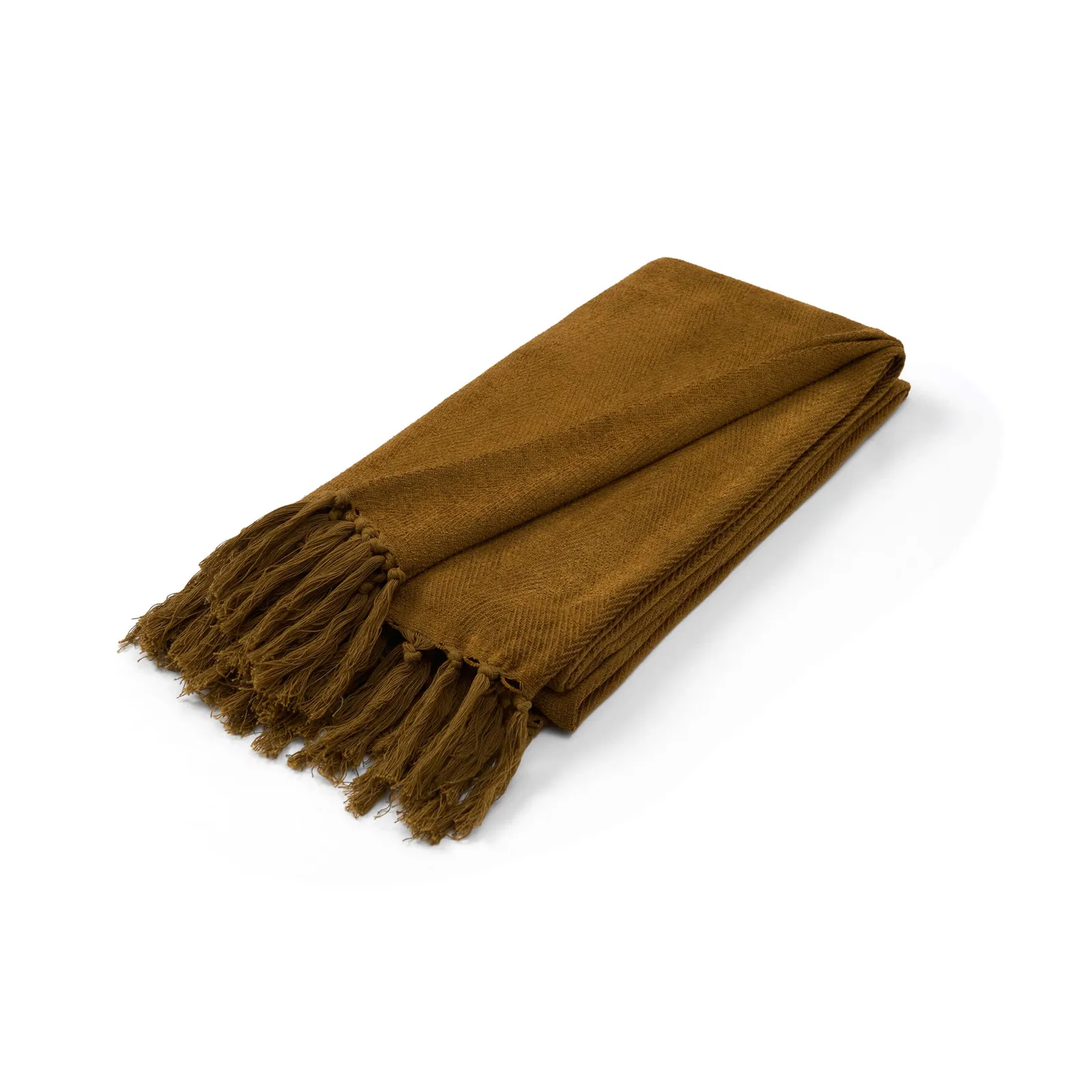 Herringbone Cotton Throw - Honey
