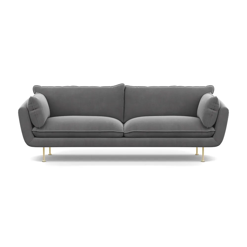 Heal's Allora 4 Seater Sofa Smart Velvet Mercury Brass Feet 1