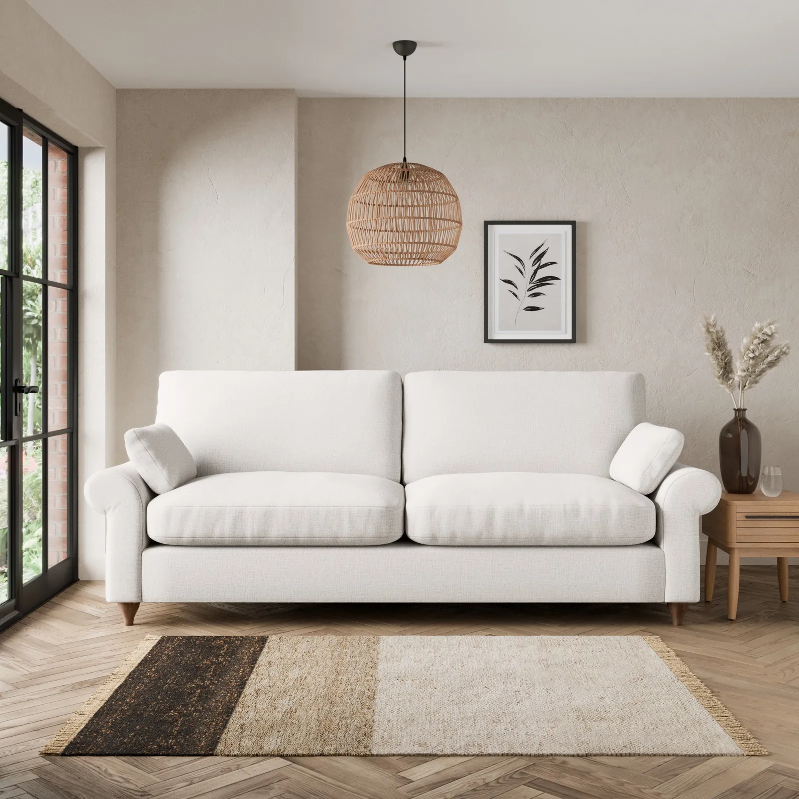 Salisbury Textured Weave 4 Seater Sofa Textured Weave Sandstone